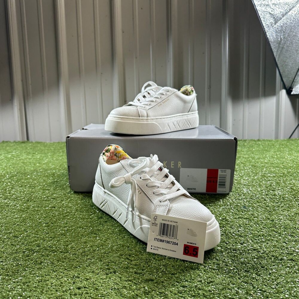 Ted Baker Women's Size 6.5 White Leather Platform Sneakers NIB